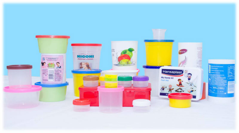 Containers & Jars with Heat transfer film Printed